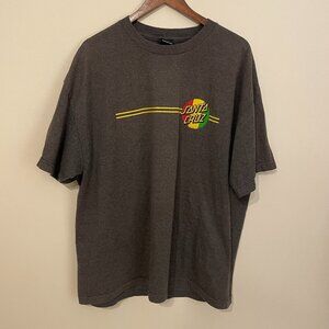 Santa Cruz Skateboards Charcoal Grey T-Shirt, Size XXL, Fair Condition